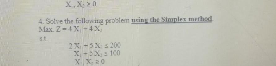 X, X: 20 4. Solve the following problem using the