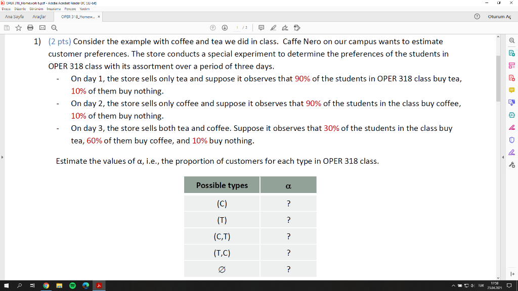OPER 118_Homework.por - Adobe Acrobat Reader DC