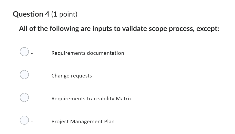 Question 3 (1 point) In which scope management