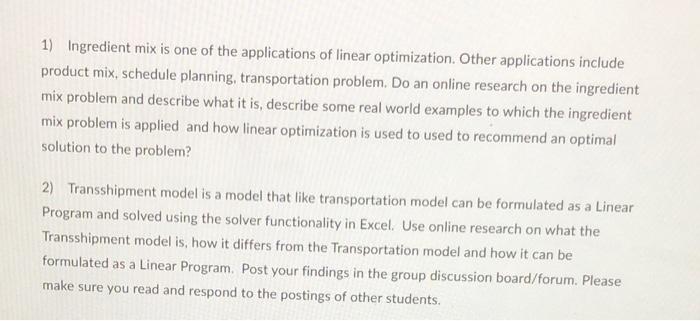 please help me answer this discussion question 1)