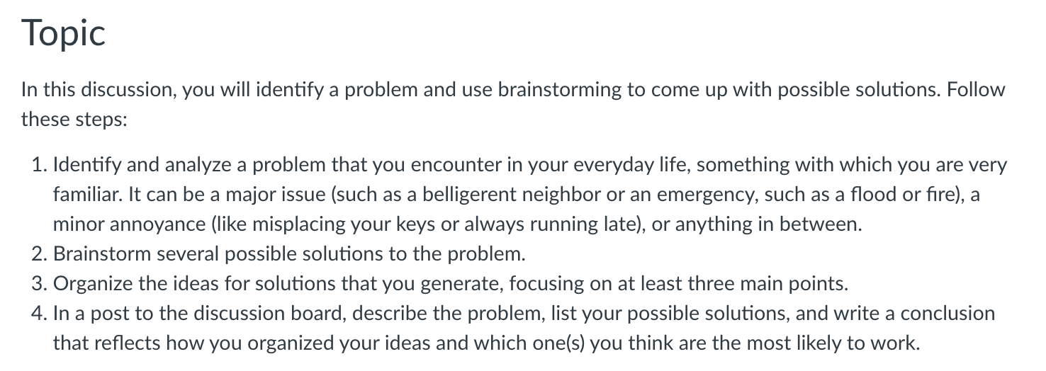 Topic In this discussion, you will identify a