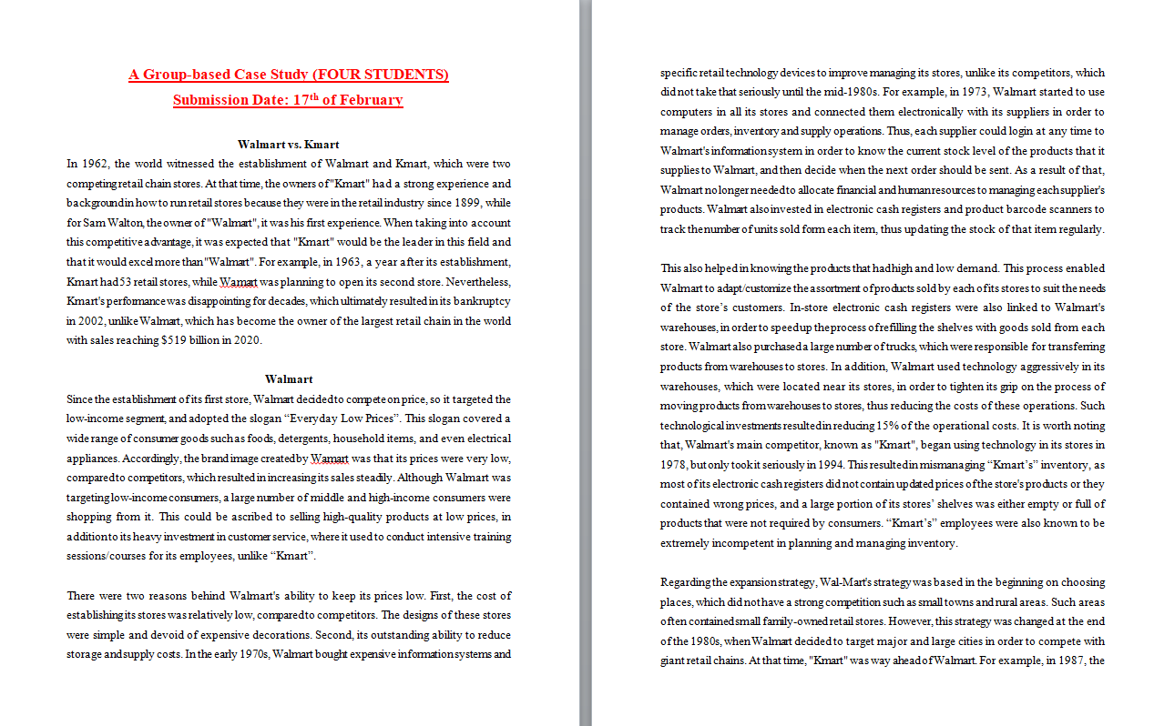 A Group-based Case Study (FOUR STUDENTS)