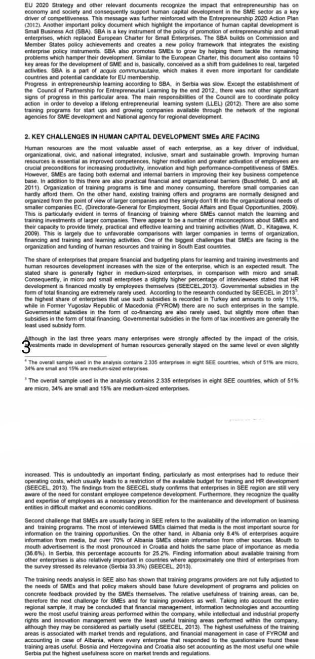 EU 2020 Strategy and other relevant documents