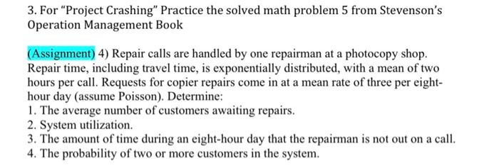 3. For Project Crashing Practice the solved math