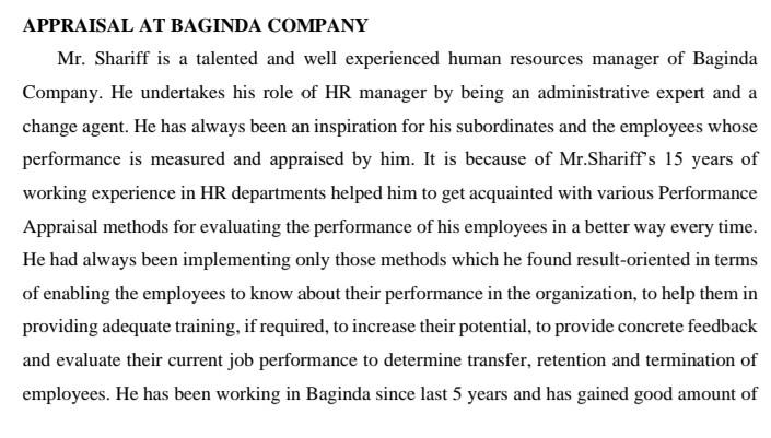 Human resources management subjects APPRAISAL AT