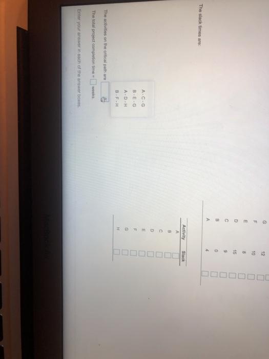 ABC Company determined to activities for a