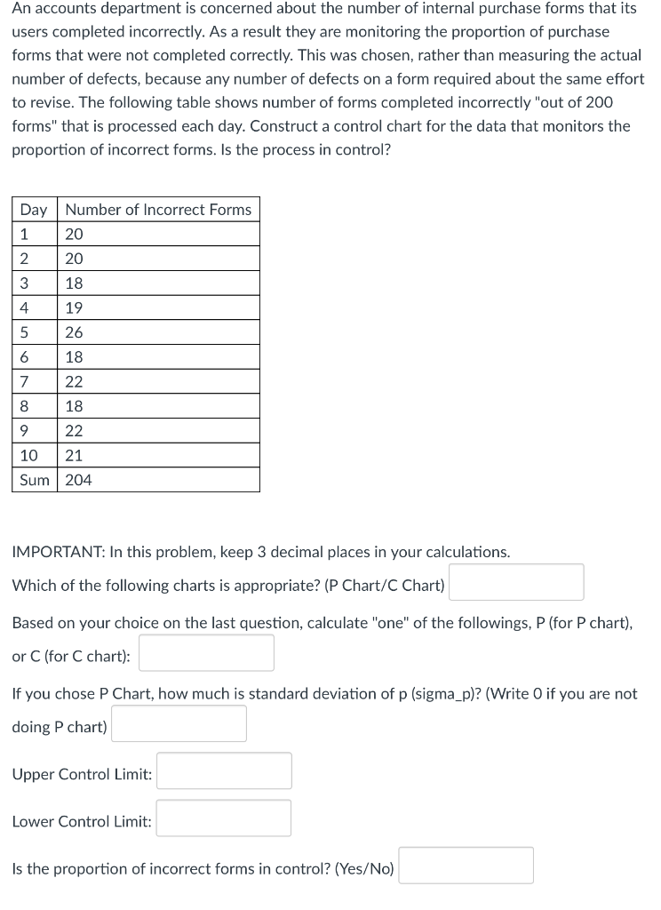 An accounts department is concerned about the