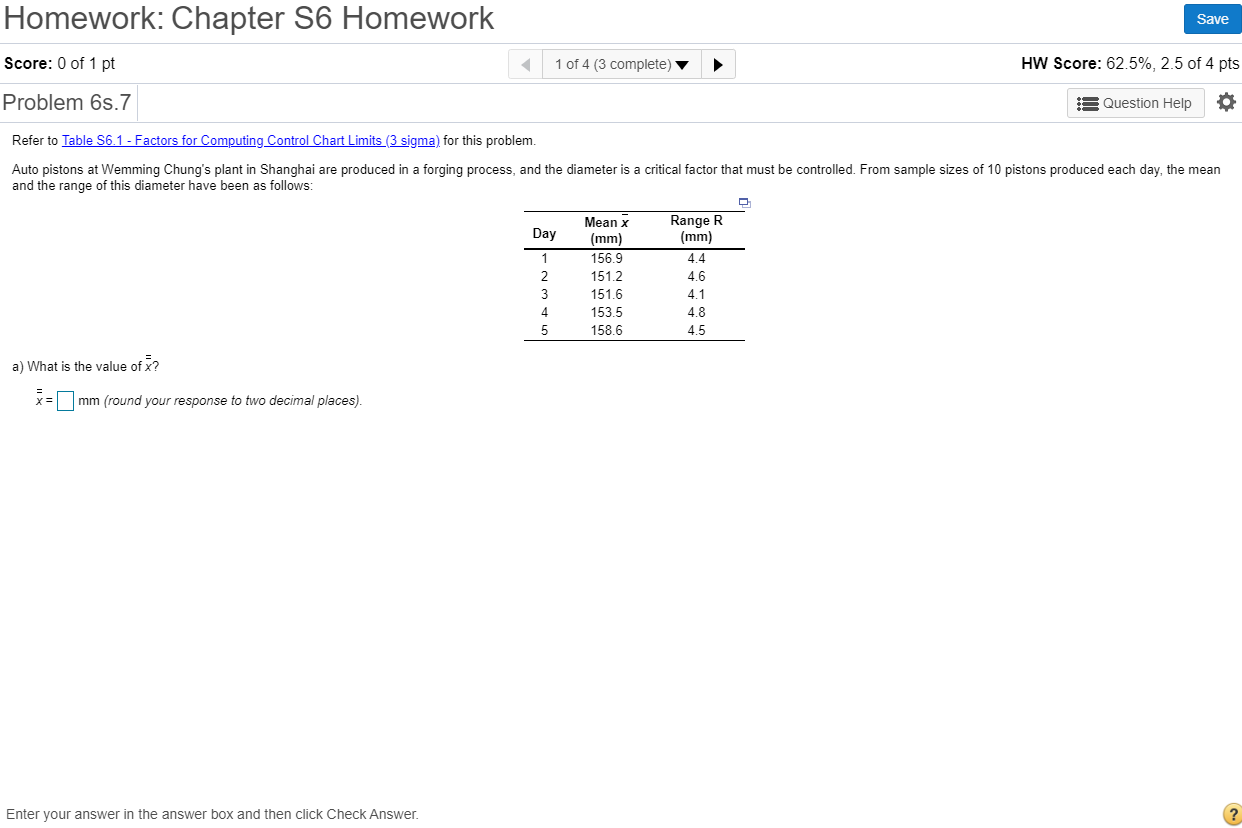 Homework: Chapter 56 Homework Save 1 of 4 (3