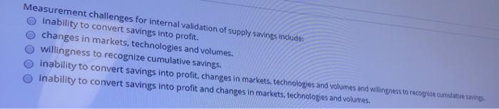 Measurement challenges for internal validation of