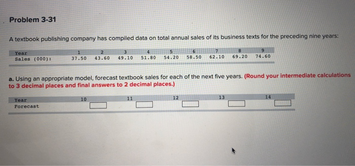 Problem 3-31 A textbook publishing company has