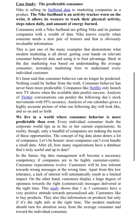 Case Study: The predictable consumer Nike is