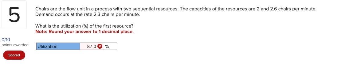 Chairs are the flow unit in a process with two