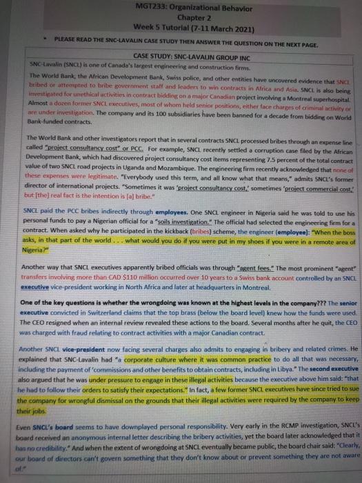 MGT233: Organizational Behavior Chapter 2 Week 5