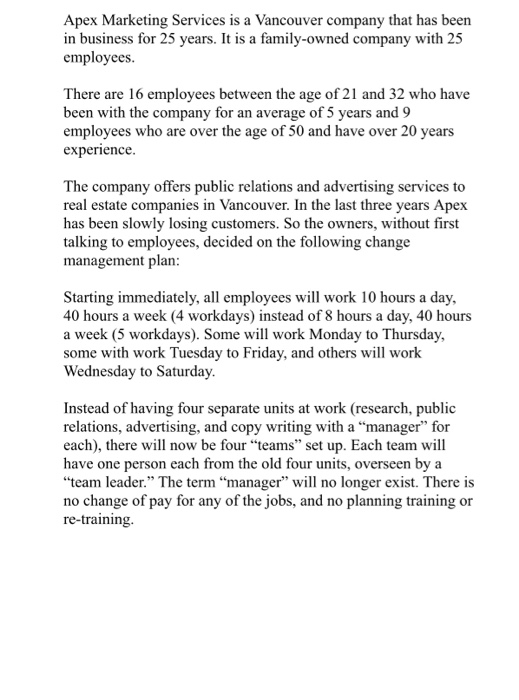 Please read the mini case study at the end of