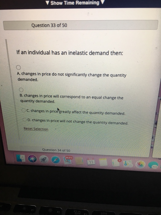 Show Time Remaining Question 33 of 50 If an