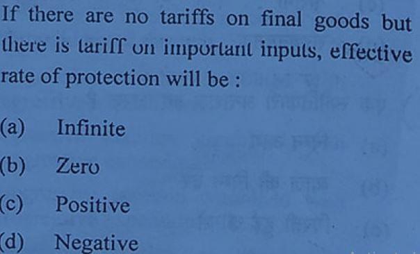 If there are no tariffs on final goods but there