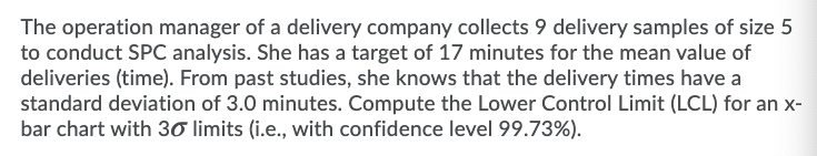 The operation manager of a delivery company