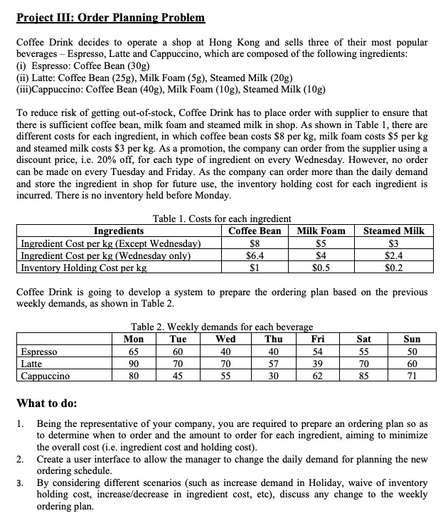 I want to know how to do question 2 Project III: