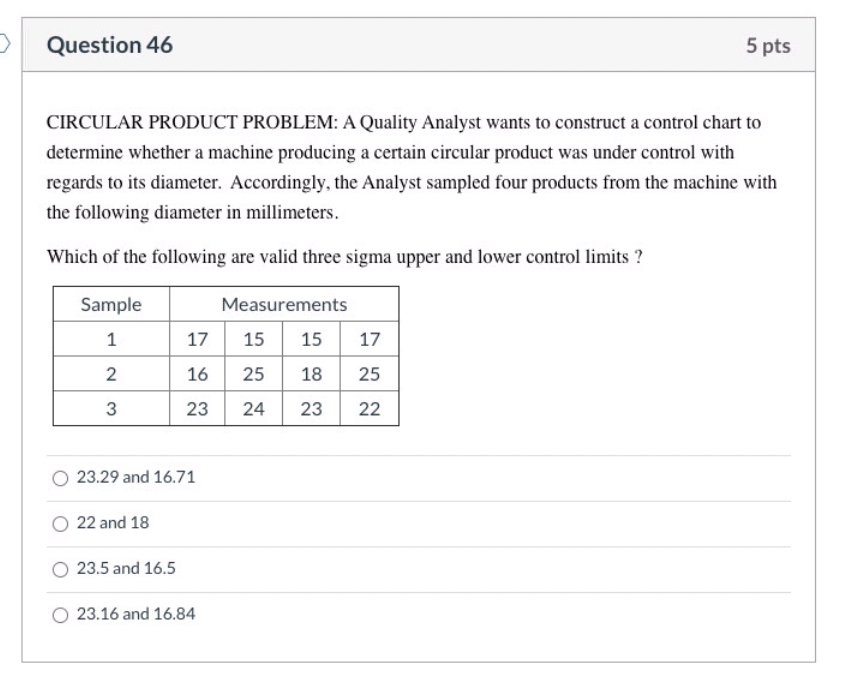u Question 46 5 pts CIRCULAR PRODUCT PROBLEM: A