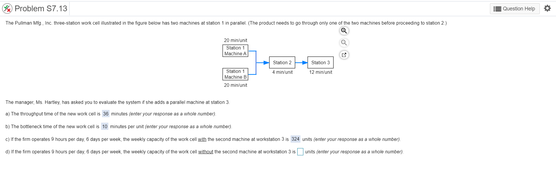 need help with d %) Problem S7.13 : Question Help