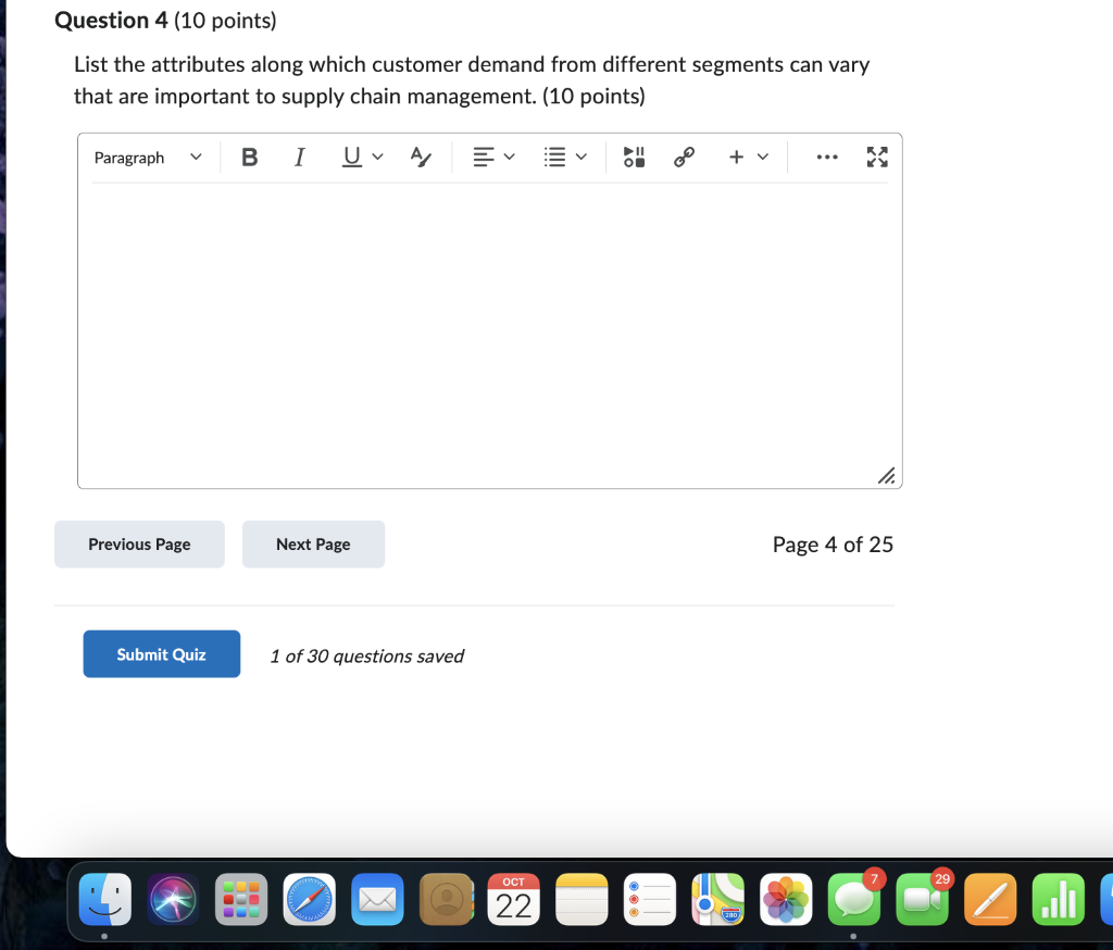List the attributes along which customer demand