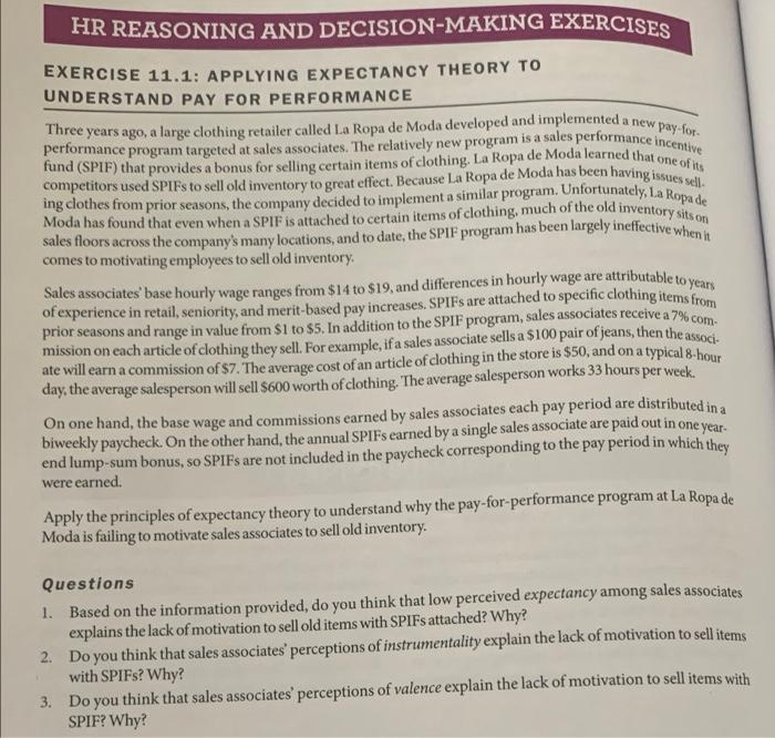 performance program targeted at sales associates.