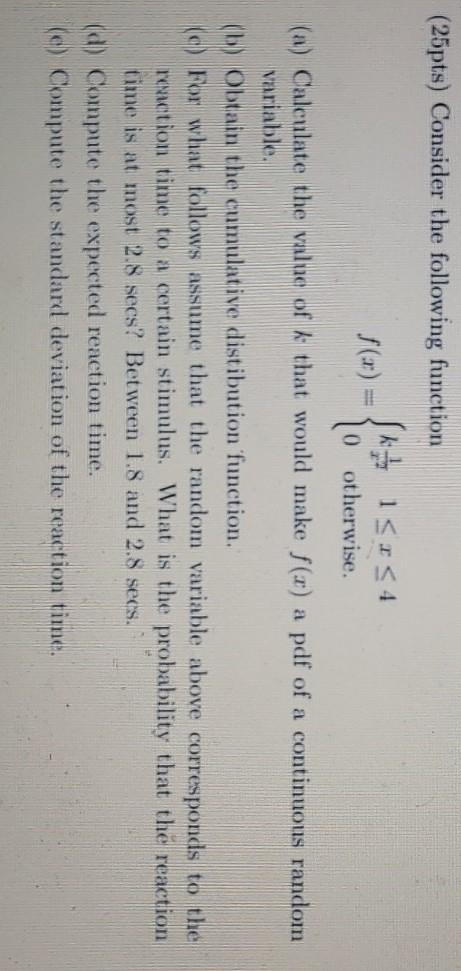 (25pts) Consider the following function ISIS4 10