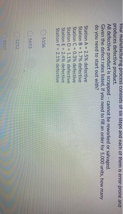 Question 112 pomLS) You receive 1540 parts from a