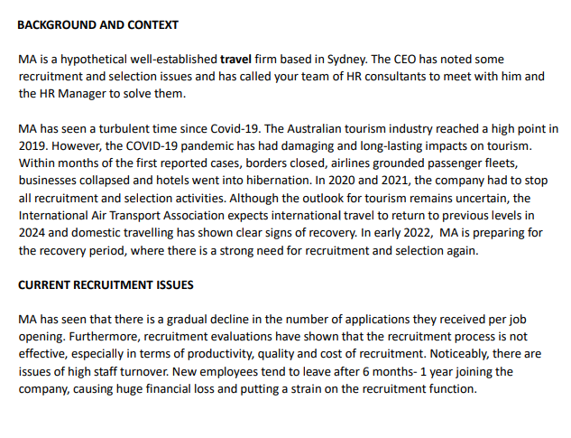 CURRENT SELECTION ISSUES Interview question are