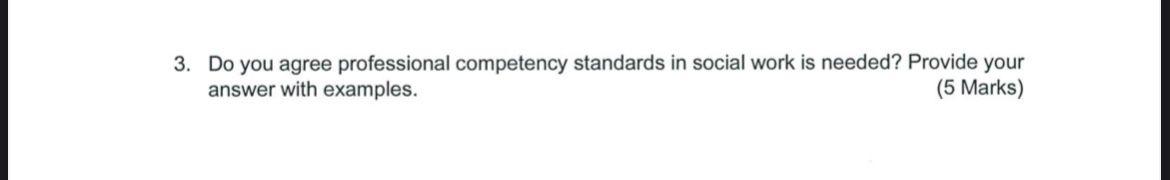 3. Do you agree professional competency standards