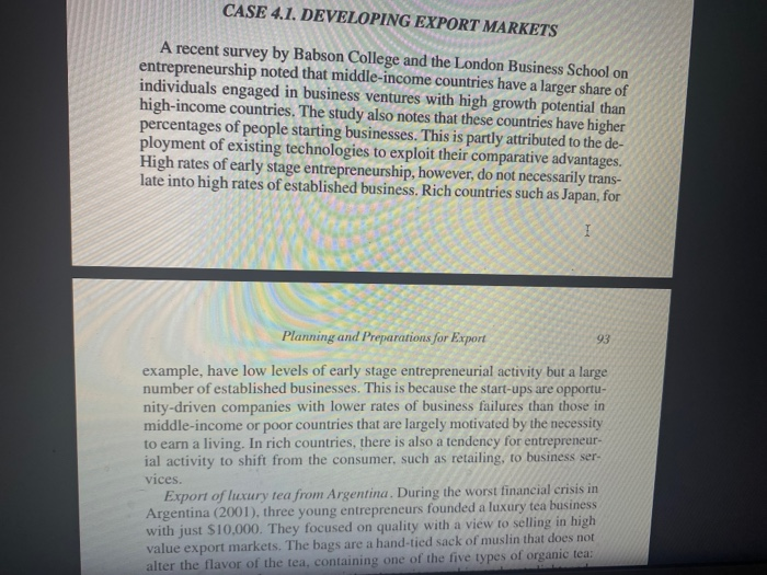 1. Comment on the statement that exporting