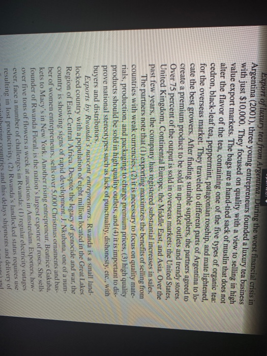 1. Comment on the statement that exporting