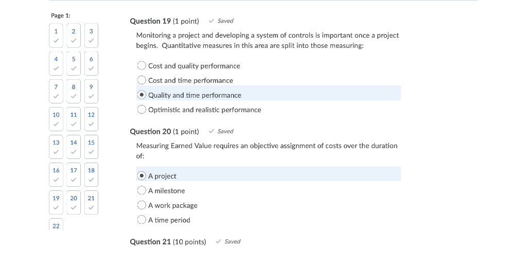 Page 1: 1 2 3 Question 19 (1 point) Saved