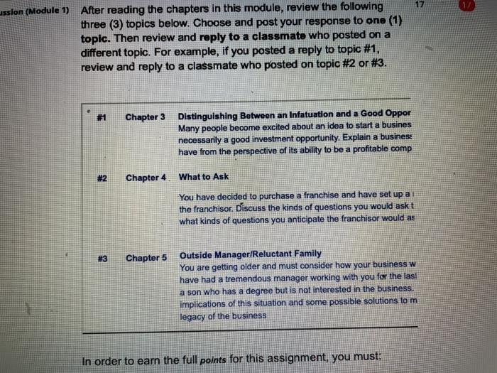 do chapter 3 thats all information 17 ussion