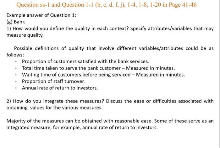 Quality management - logistic answer each