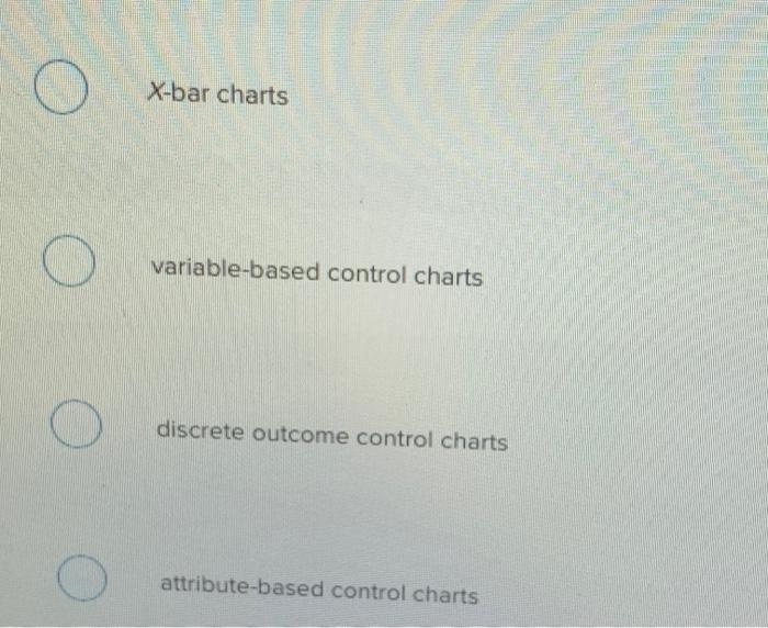 p-charts are also called Multiple Choice O X-bar