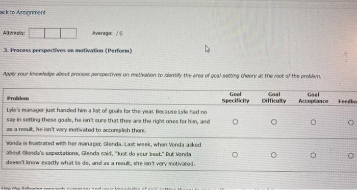 ack to Assignment Attempts: Average: /6 3.