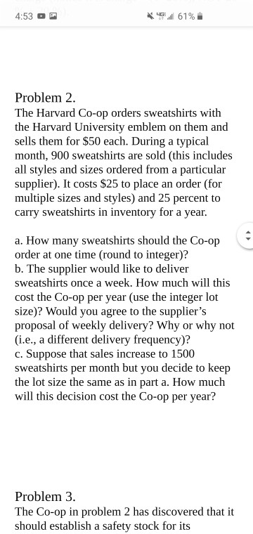 4:53 OP Gl 61% Problem 2. The Harvard Co-op