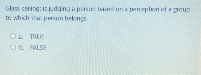 Glass ceiling: is judging a person based on a