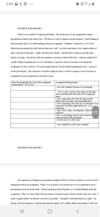 2:58 W40 EXAMPLE PARAGRAPH Ivey basedbry. While e