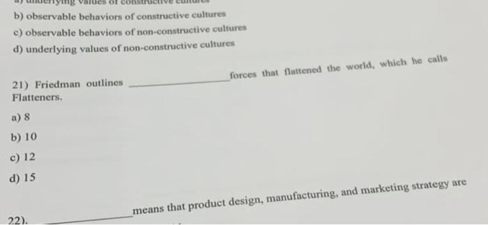 of b) observable behaviors of constructive