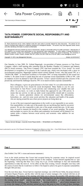 Questions for Tata Power: CSR and Sustainability