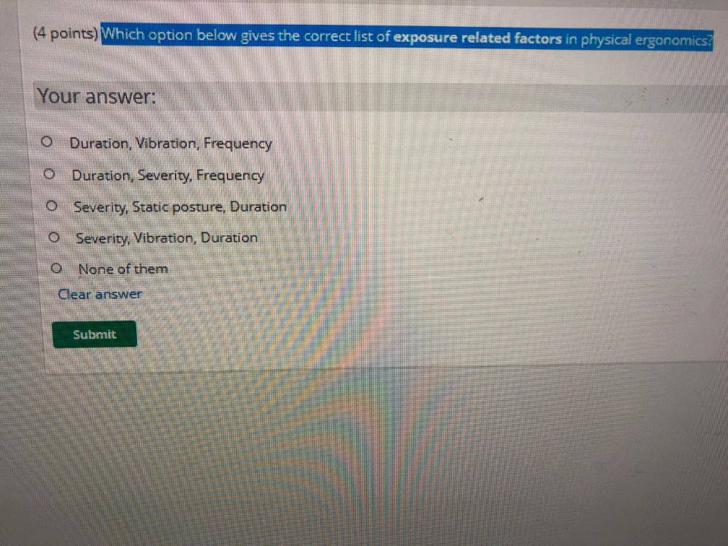(4 points) Which option below gives the correct