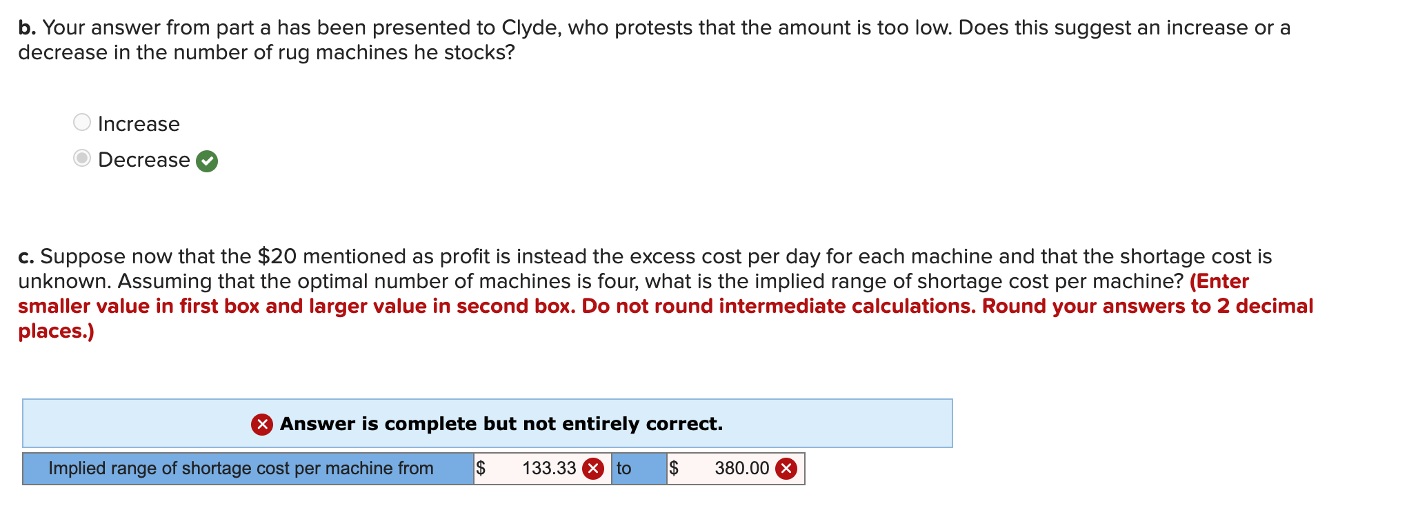 Demand for rug-cleaning machines at Clyde's