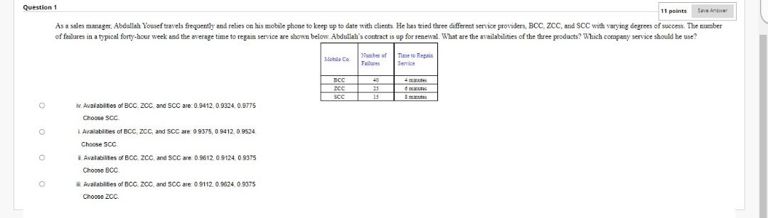 Question 1 11 points Save Answer As a sales
