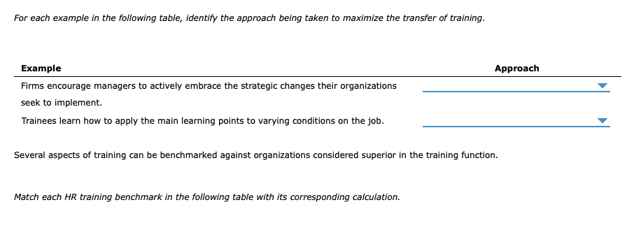 HR class, Options : Options: Using the drop-down