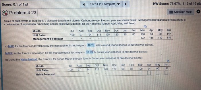 Score: 0.1 of 1 pt 5 of 14 (12 complete) HW