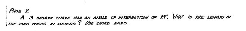 Prod 2 A 3 DEGA EF CURVE HAS AN ANGLE OF W