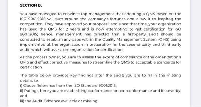 SECTION B: You have managed to convince top