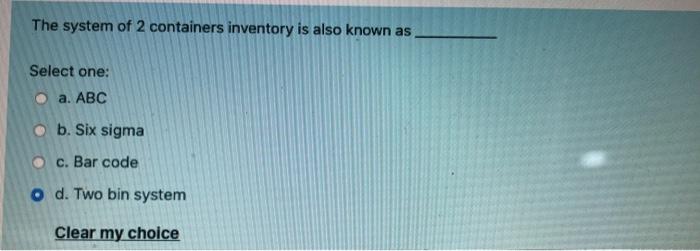The system of 2 containers inventory is also
